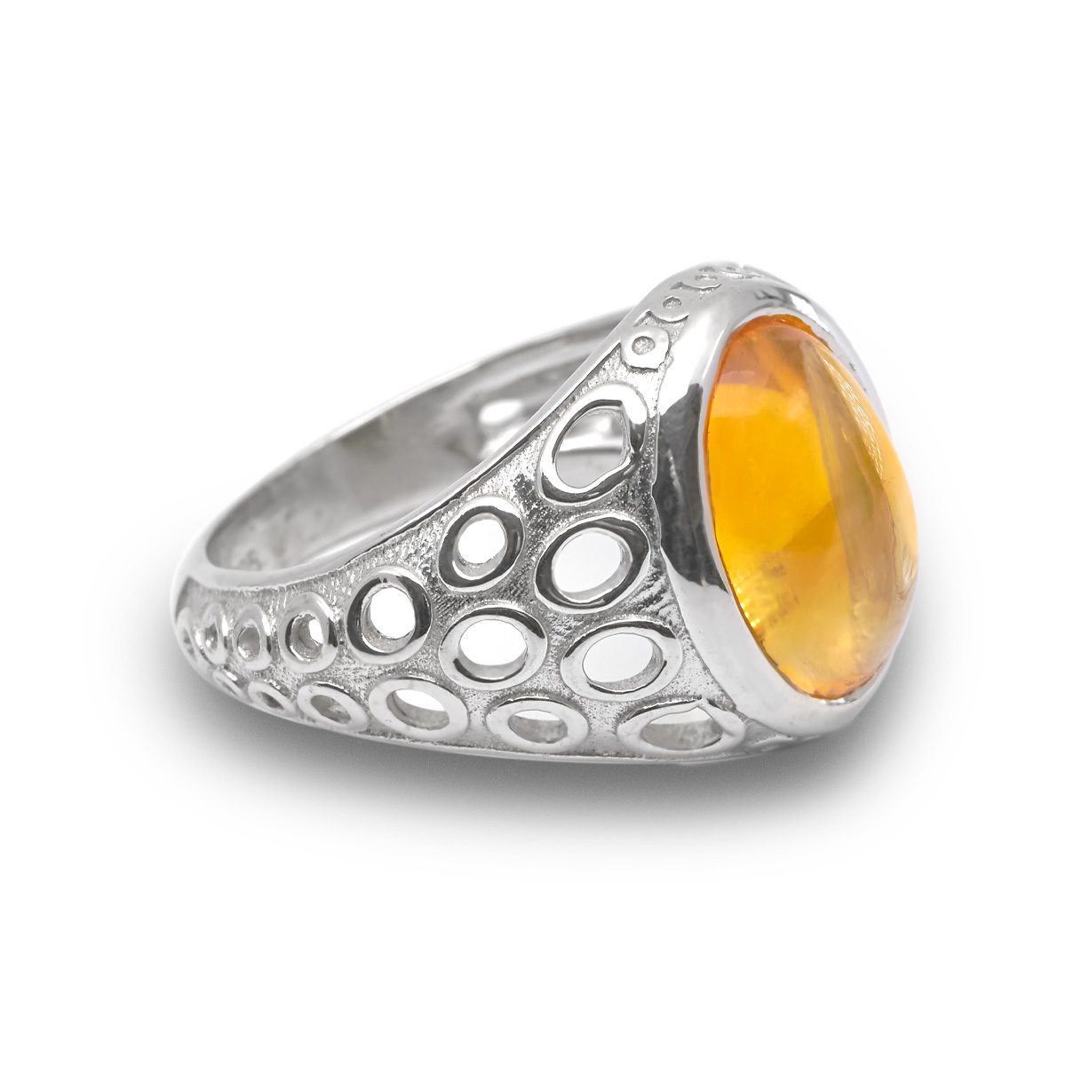 Bague citrine argent Citta en pierre naturelle